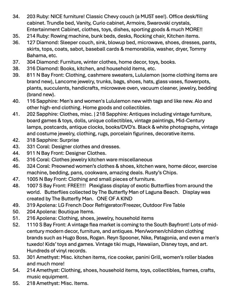 View the 2026 Balboa Island Garage Sale Map of Sellers